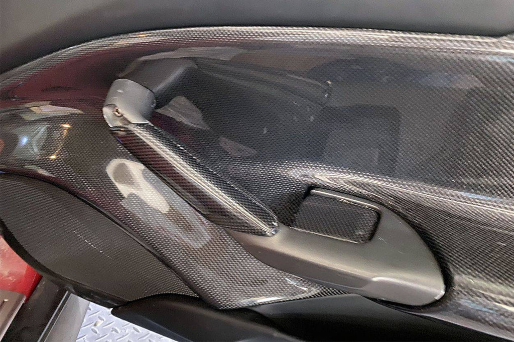 2015-2020 Ferrari 488 GTB Spider OE Style Carbon Fiber Door Handle Interior - Carbonado