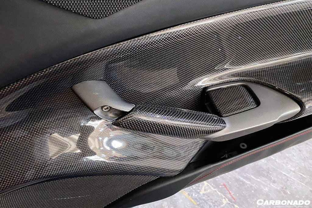 2015-2020 Ferrari 488 GTB Spyder OE Style Carbon Fiber Door Handle Interior - Carbonado Aero