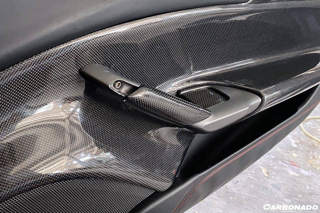 2015-2020 Ferrari 488 GTB Spyder OE Style Carbon Fiber Door Handle Interior - Carbonado Aero