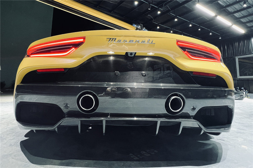 2020-UP Maserati MC20 OE Dry Carbon Fiber Rear Lip Diffuser - Carbonado
