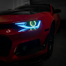Load image into Gallery viewer, 2014-2015 Chevy Camaro 6th Gen Style Headlights Projector Custom RGBW Via Bluetooth Pair