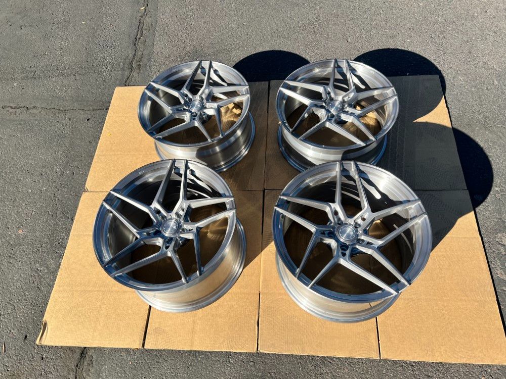 AL13 D014 Monoblock Wheel Set of 4 20x9 20x12 5x112 Classic Satin Silver Lamborghini Huracan/Audi R8 CLEARANCE
