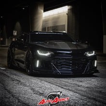 Load image into Gallery viewer, 2016-2018 Chevy Camaro ZL1 Front Bumper Conversion 7pcs Ful Kit Flat BLK