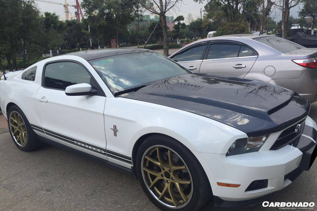 2005-2009 Ford Mustang GT/V6 Black Momba BC1 Style Hood - Carbonado Aero