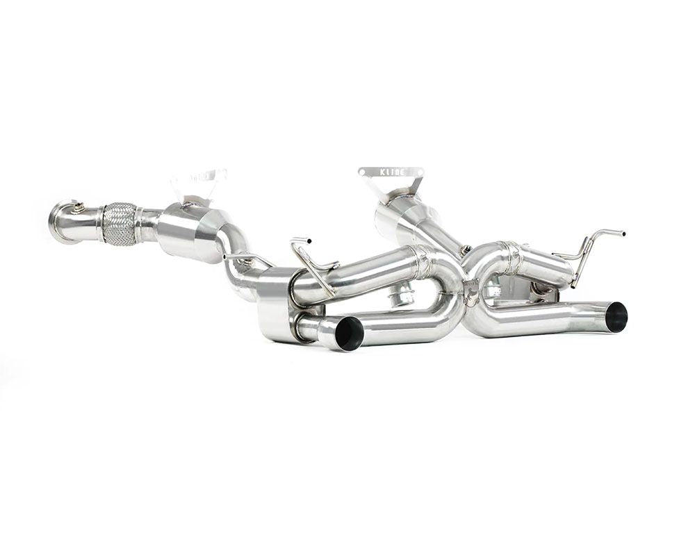 Kline Innovation Inconel Valvetronic Full Exhaust System w/Carbon Fiber Tips Ferrari 488 Pista 2019-2021