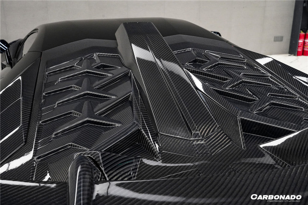 2011-2021 Lamborghini Aventador LP700 LP720 LP750 LP740 Coupe CA Style Carbon Fiber Engine Hood And Wing
