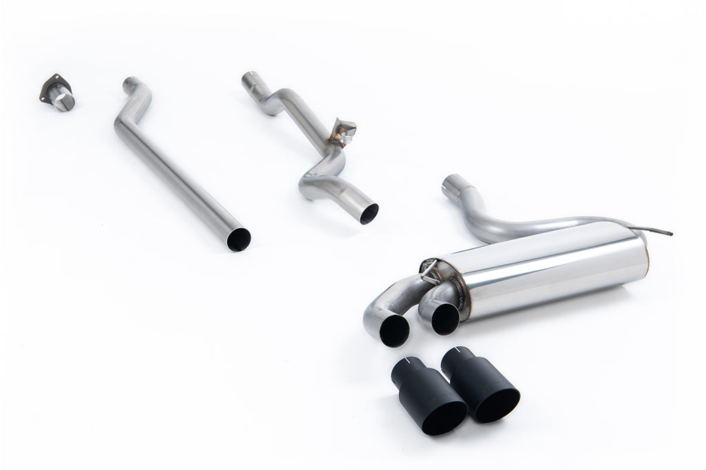 Milltek Non-Resonated Downpipe-Back Exhaust for Audi UR Quattro 20V, Cerakote Black Tips