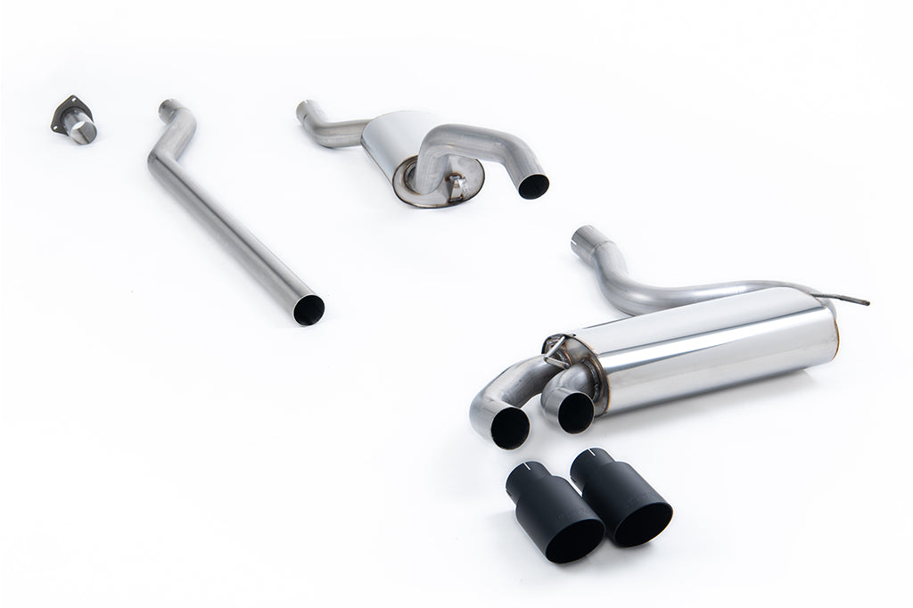 Milltek Resonated Downpipe-Back Exhaust for Audi UR Quattro 20V, Cerakote Black Tips