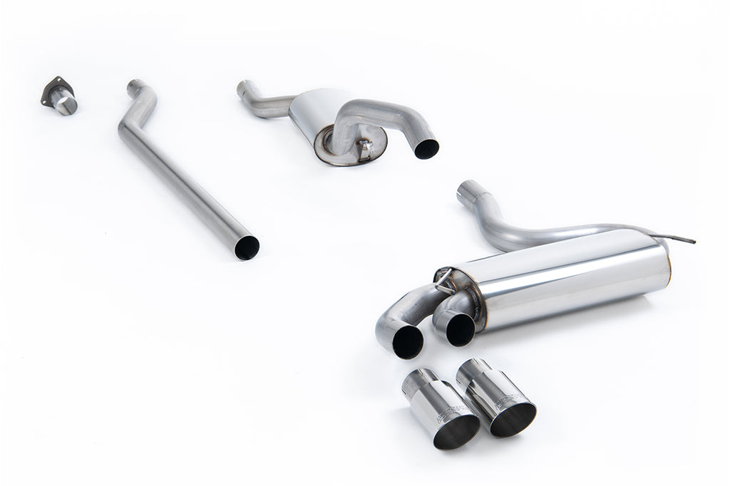 Milltek Resonated Downpipe-Back Exhaust for Audi UR Quattro 20V, Polished Tips