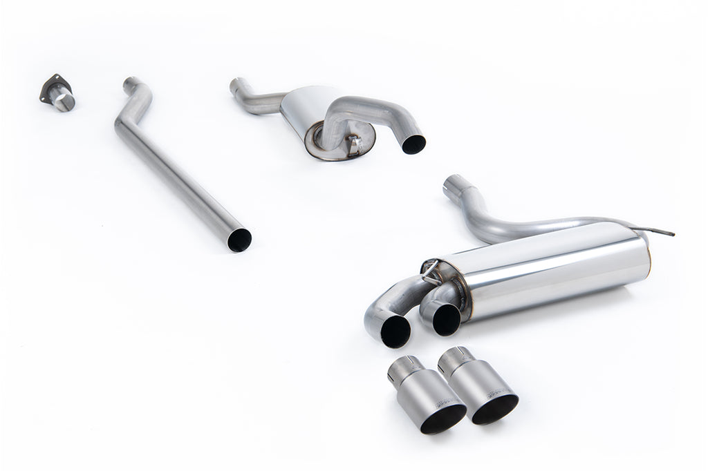 Milltek Resonated Downpipe-Back Exhaust for Audi UR Quattro 20V, Brushed Titanium Tips