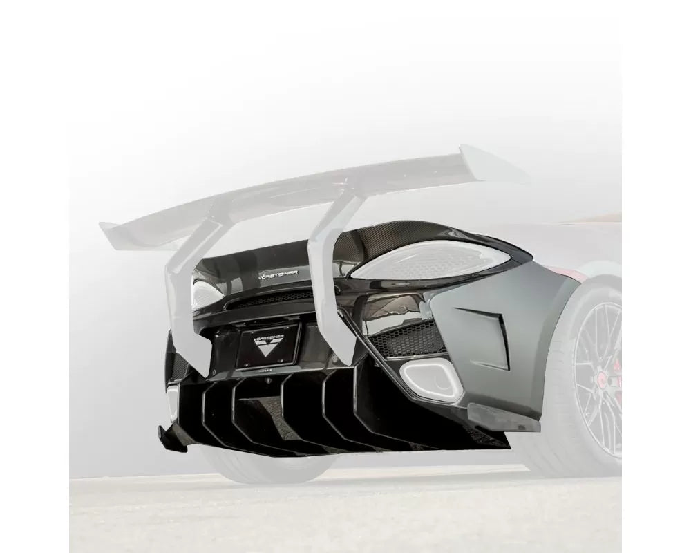 Vorsteiner VX Aero Glossy Carbon Fiber PP 2x2 Rear Bumper w/ Rear Diffuser Mclaren 570S 2015-2021