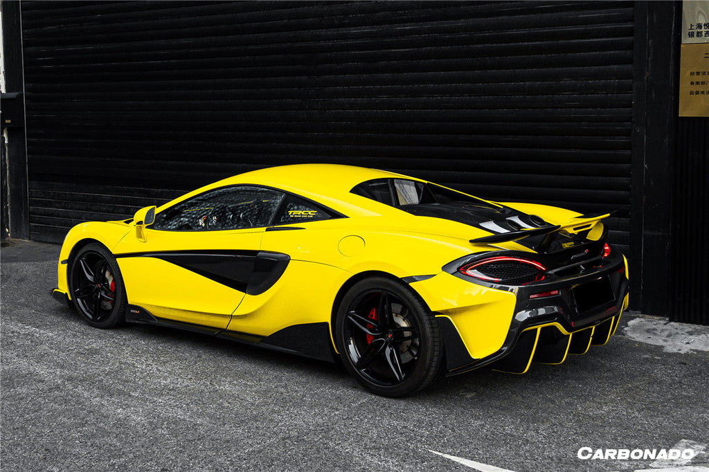 2015-2020 McLaren 540C & 570S & 570GT 600LT-Style Part Carbon Fiber Rear Bumper with Diffuser and Trunk Spoiler and Engine Trunk and Exhaust