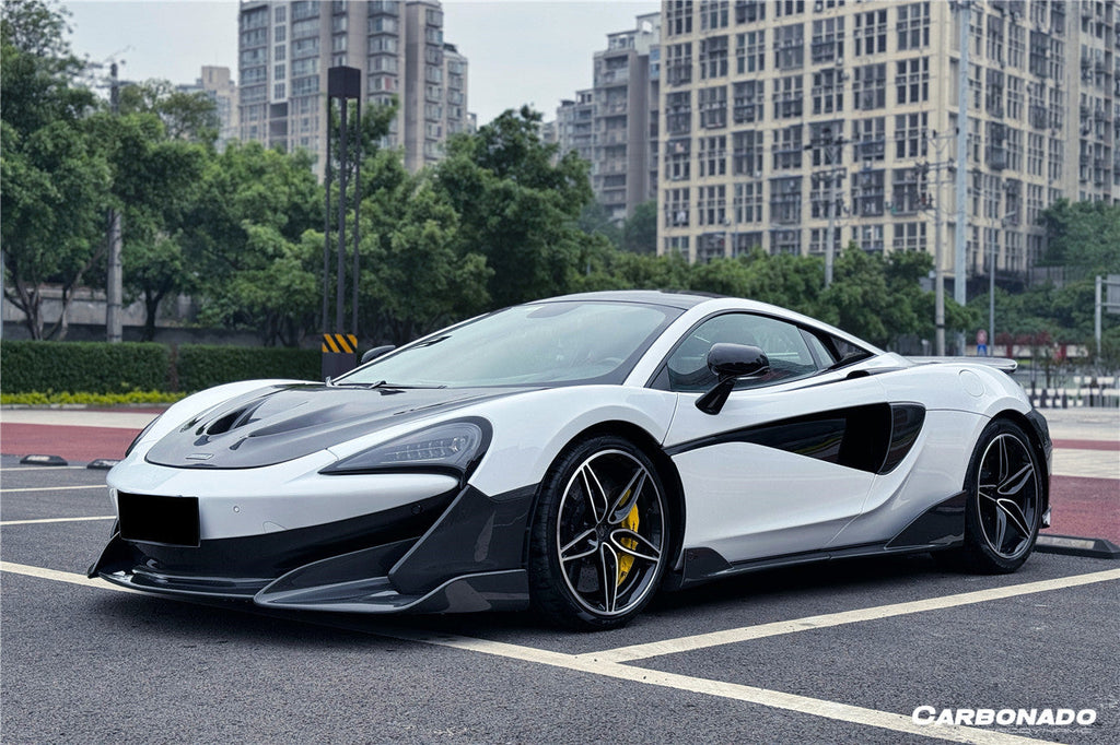 2015-2020 McLaren 540C 570S 600LT-Style Carbon Fiber Front Bumper Lip and Side Splitter