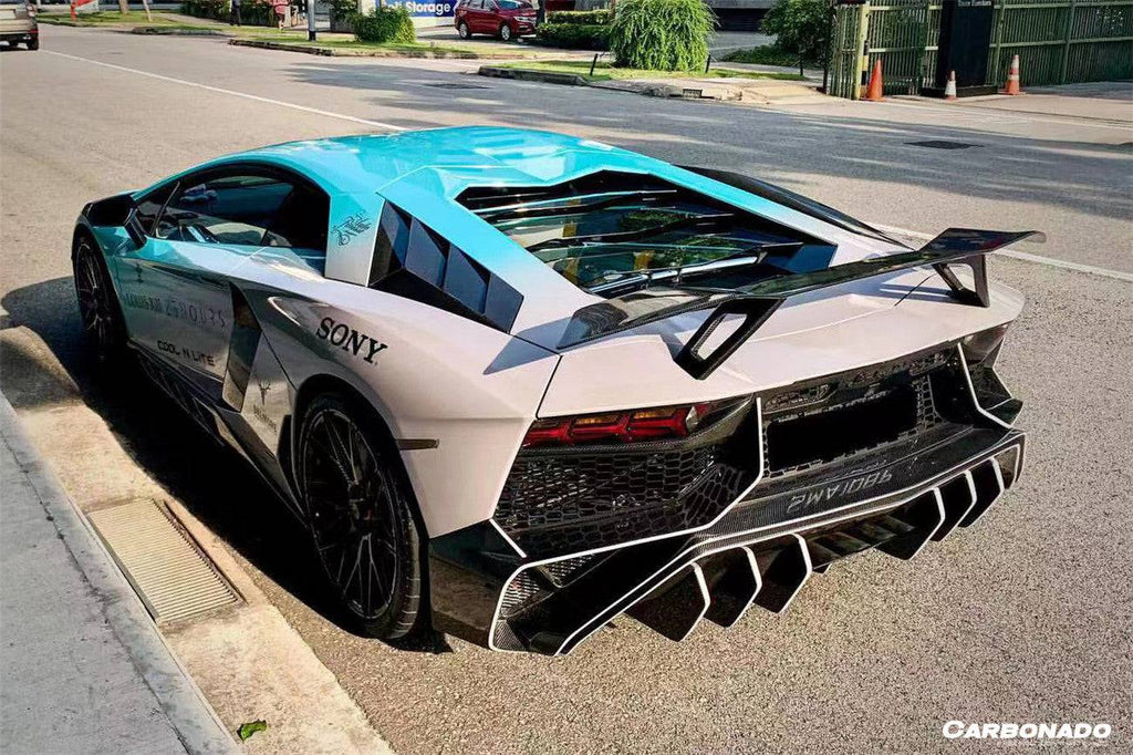 2011-2021 Lamborghini Aventador LP700 Coupe/Roadster OTC Style Trunk Spoiler Wing w/ Base - Carbonado Aero