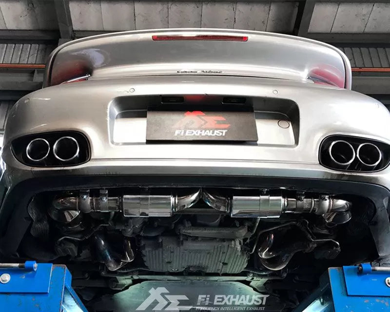 FI Exhaust Sport 200 Cell Downpipe Valvetronic Muffler Quad Silver Tips Standard Remote Control Module Porsche 997.2 Turbo 2010-2013