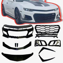 Load image into Gallery viewer, 2010-2015 Chevy Camaro ZL1 1LE Track Package Front Bumper Conversion 11pcs Full Kit Flat BLK Body Kit