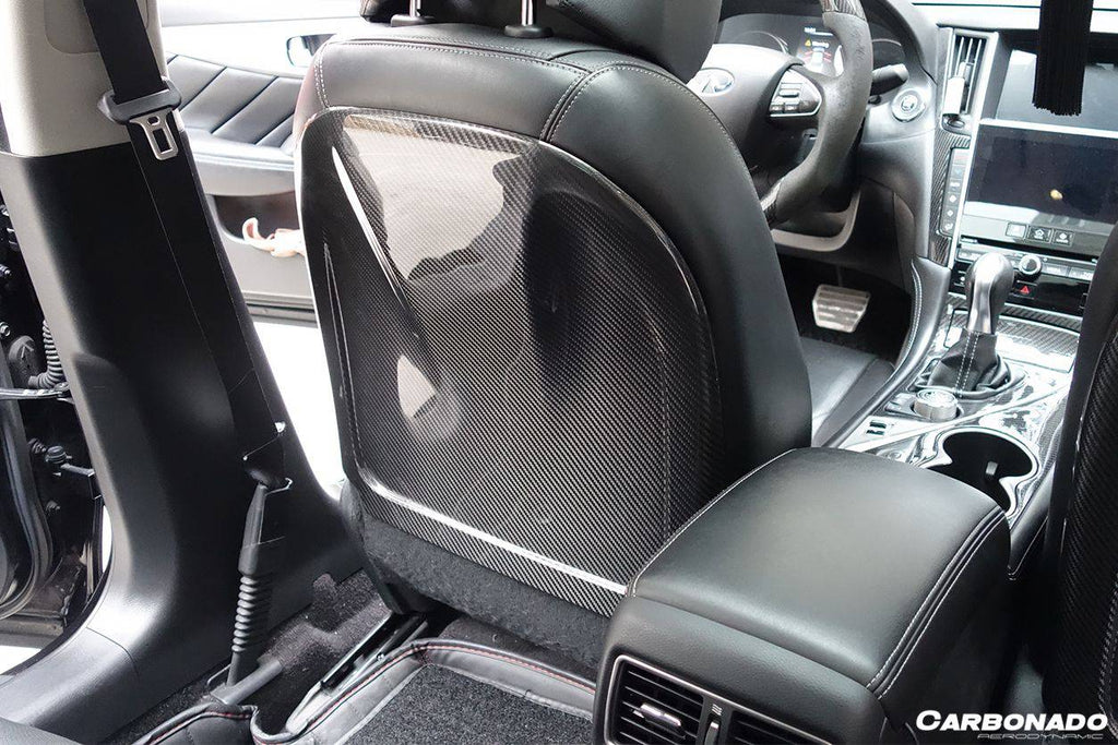 2014-2017 Infiniti Q50 Sedan OEM Style Dry Carbon Fiber Seat back Replacement - Carbonado Aero