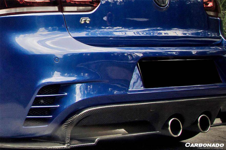 2010-2013 Volkswagen Golf 6 R20 GTI Rz Style Rear Bmper (Mid Exhaust) - Carbonado Aero
