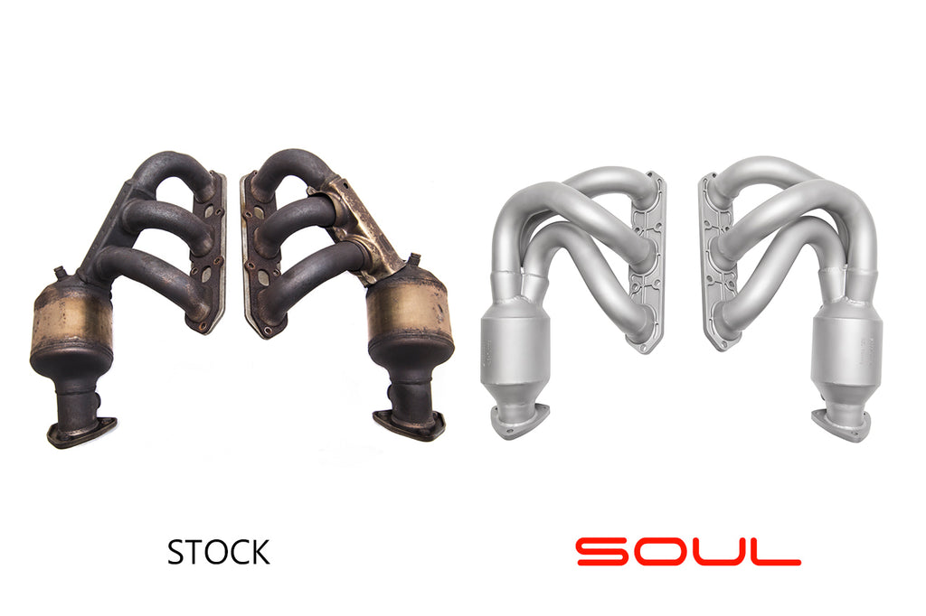Soul Performance Porsche 987.1 Cayman / Boxster Long Tube Street Headers (w/ high flow catalytic converters)