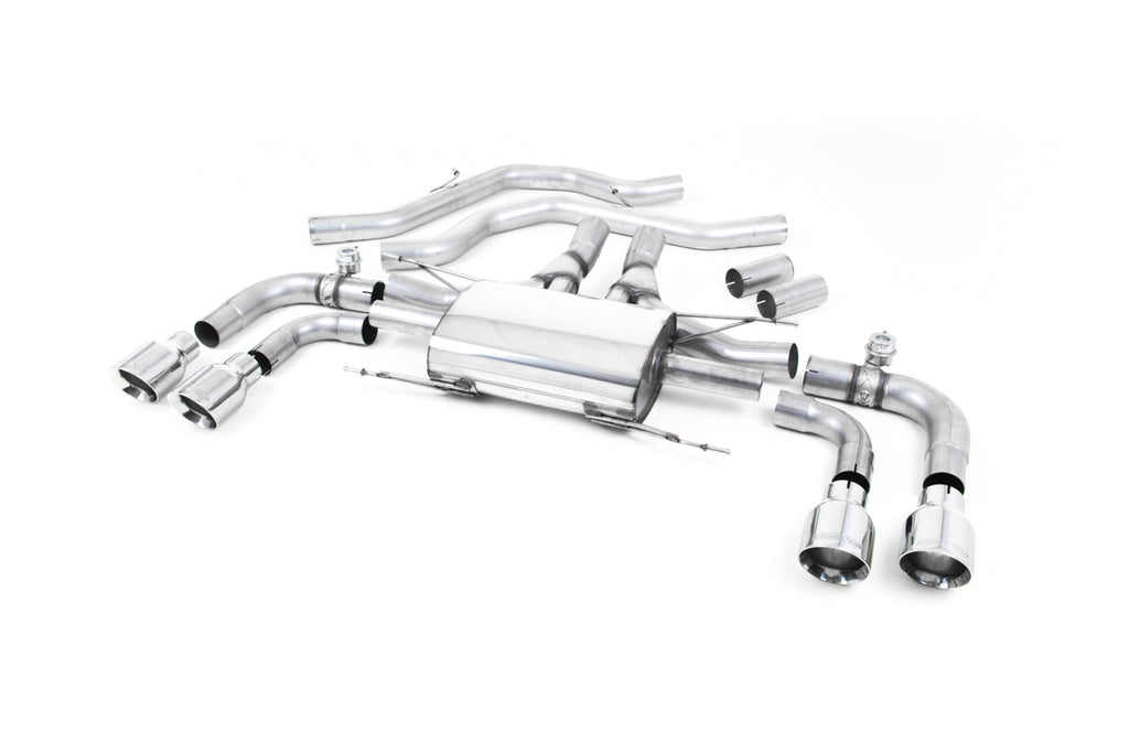 Milltek Valved Front Pipe-Back Exhaust for Alfa Romeo Giulia 2.9 V6 Quadrifoglio, Polished Tips