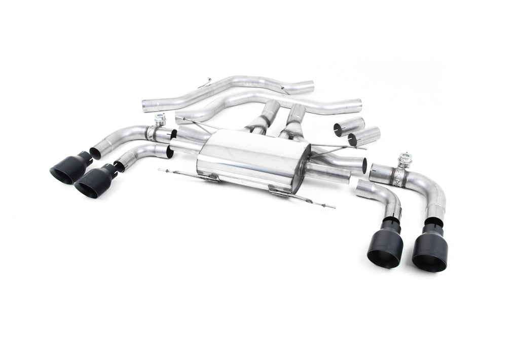 Milltek Valved Front Pipe-Back System for Alfa Romeo Giulia 2.9 V6 Quadrifoglio, Cerakote Black Tips