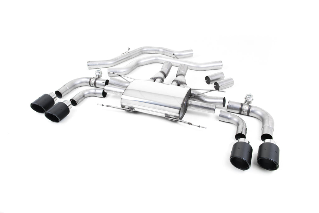 Milltek Front Pipe-Back Exhaust for Alfa Romeo Giulia 2.9 V6 Quadrifoglio, Carbon Fibre Tips