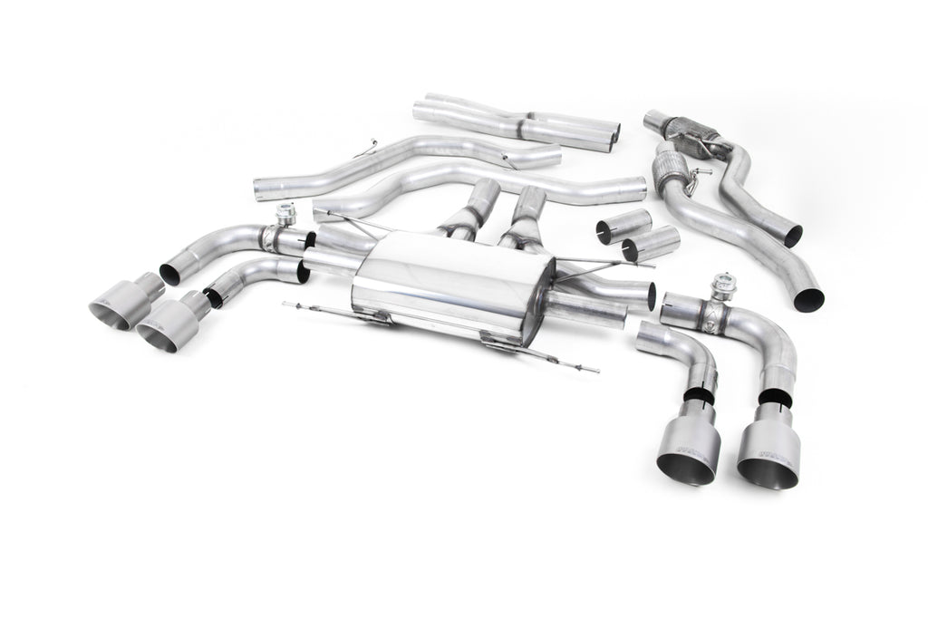 Milltek Valved Cat-Back Exhaust for Alfa Romeo Giulia Quadrifoglio, Brushed Titanium Tips
