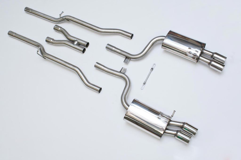 Milltek Non-Resonated Cat-Back Exhaust for Audi B7 S4, Polished Tips
