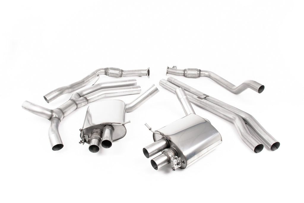Milltek Valved Road+ Cat-Back Exhaust for Audi RS5 B9.5 Sportback, Burnt/Blue Titanium Tips