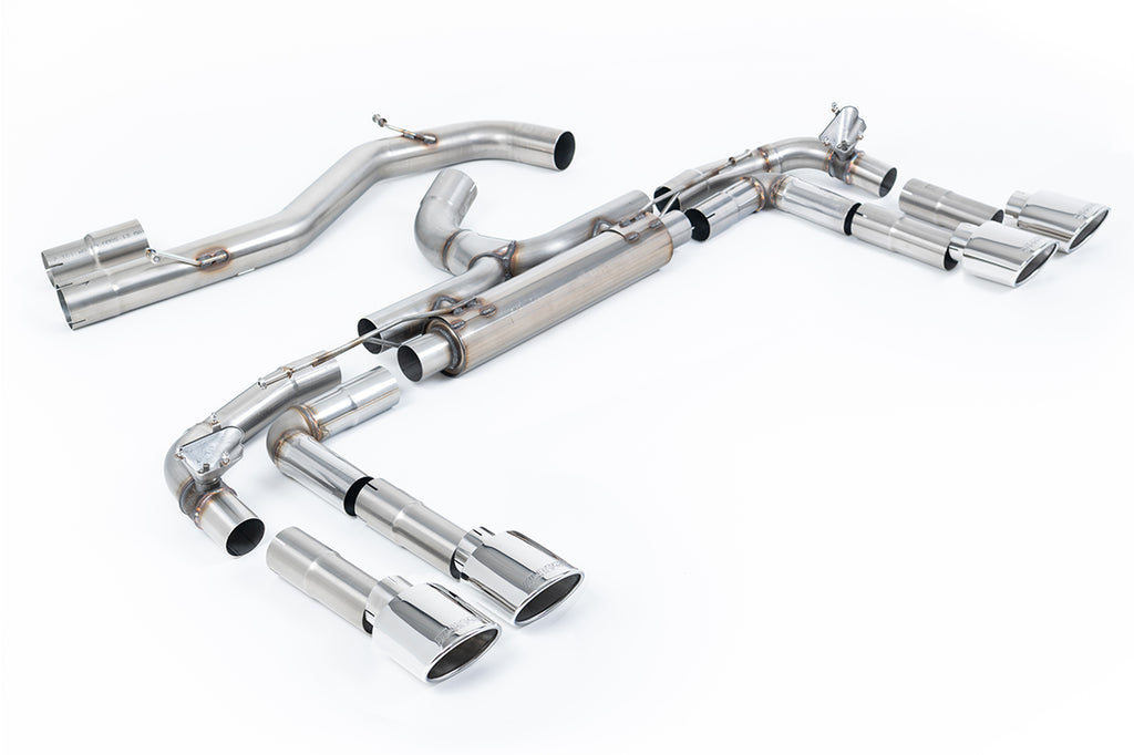 Milltek 80mm Non-Resonated Race Cat-Back Exhaust for Audi S3 8Y, Polished Tips