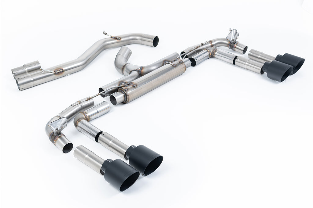 Milltek 80mm Non-Resonated Race Cat-Back Exhaust for Audi S3 8Y, Cerakote Black Tips (SSXAU1020)
