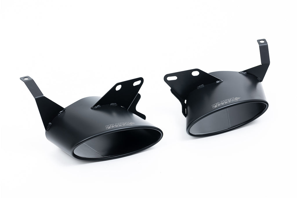 Milltek 80mm Non-Resonated Signature Series Axle-Back Exhaust for Audi RS6 RS7 C8, Cerakote Black Oval Tips