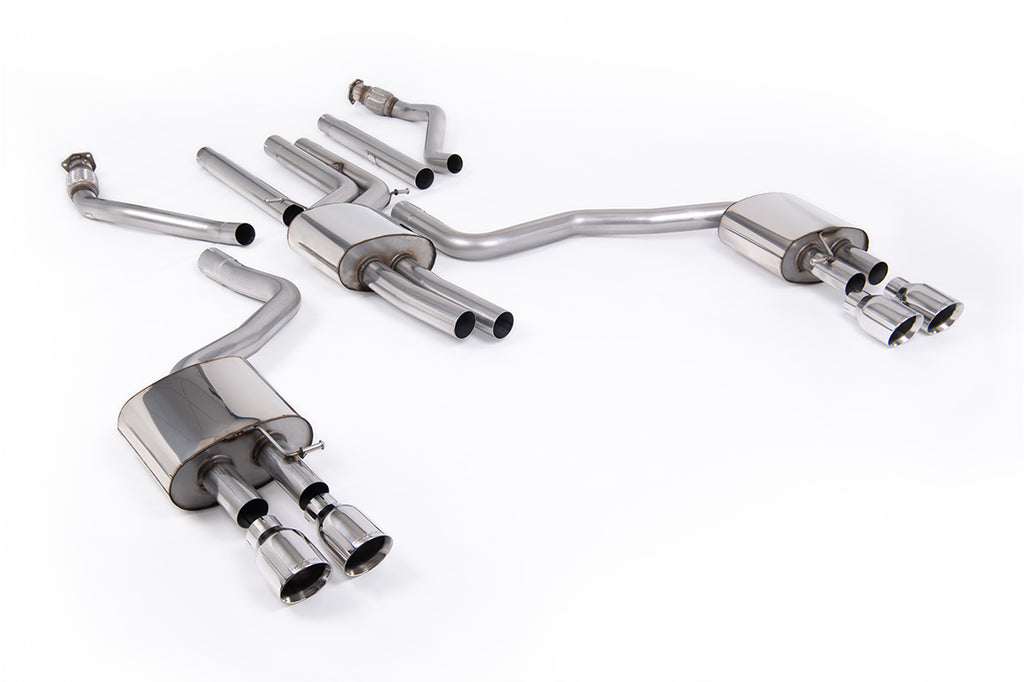 Milltek Resonated Cat-Back Exhaust for Audi C7.5 A6 3.0 TFSI, Polished Tips