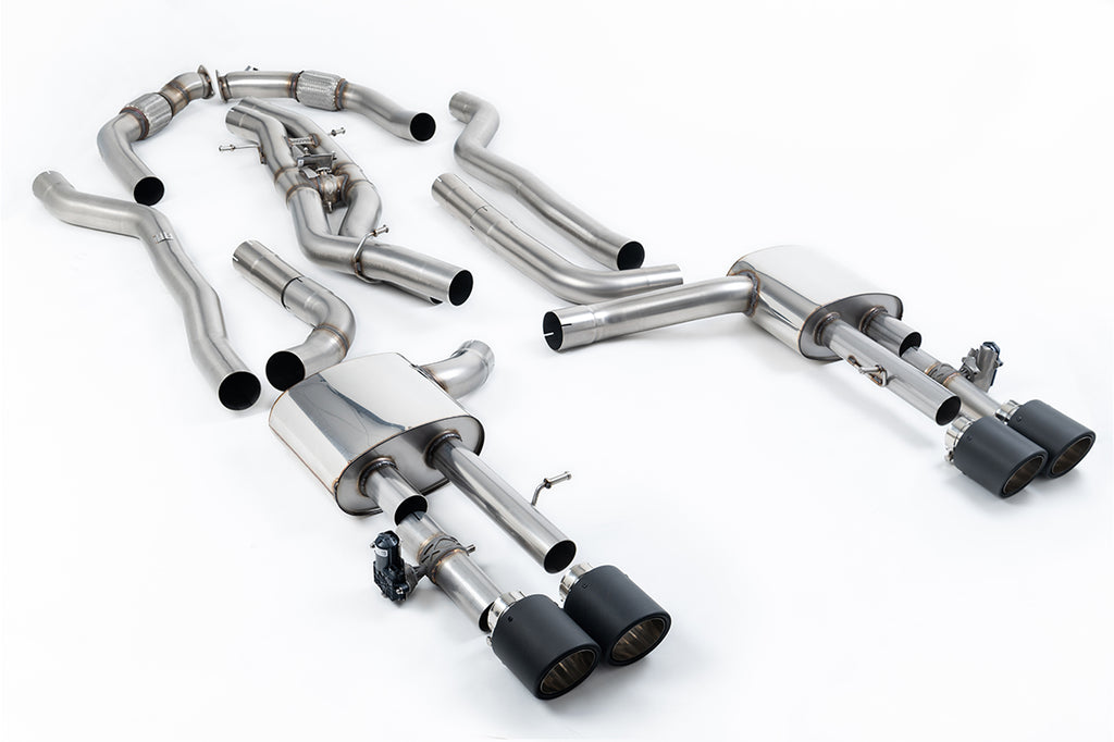Milltek 80mm Non-Resonated Cat-Back Exhaust for Audi S8 D5, Carbon Fibre Tips