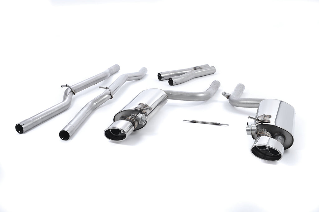 Milltek Valved Non-Resonated Cat-Back Exhaust for Audi B7 RS4, Polished Tips