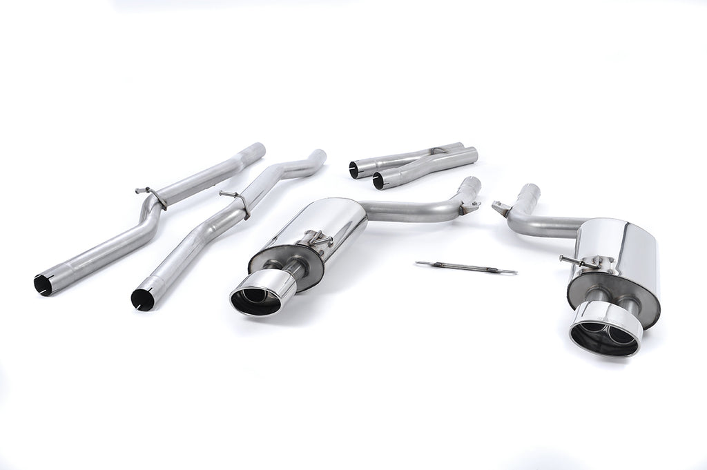 Milltek Non-Resonated Cat-Back Exhaust for Audi B7 RS4, Polished Tips