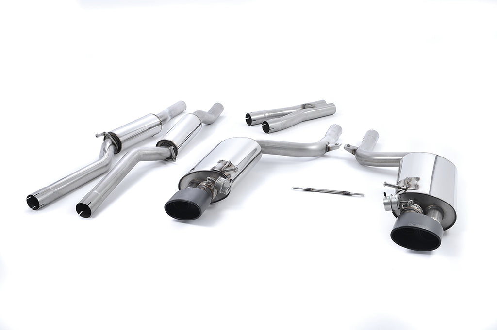 Milltek Valved Cat-Back Exhaust for Audi B7 RS4, Cerakote Black Tips