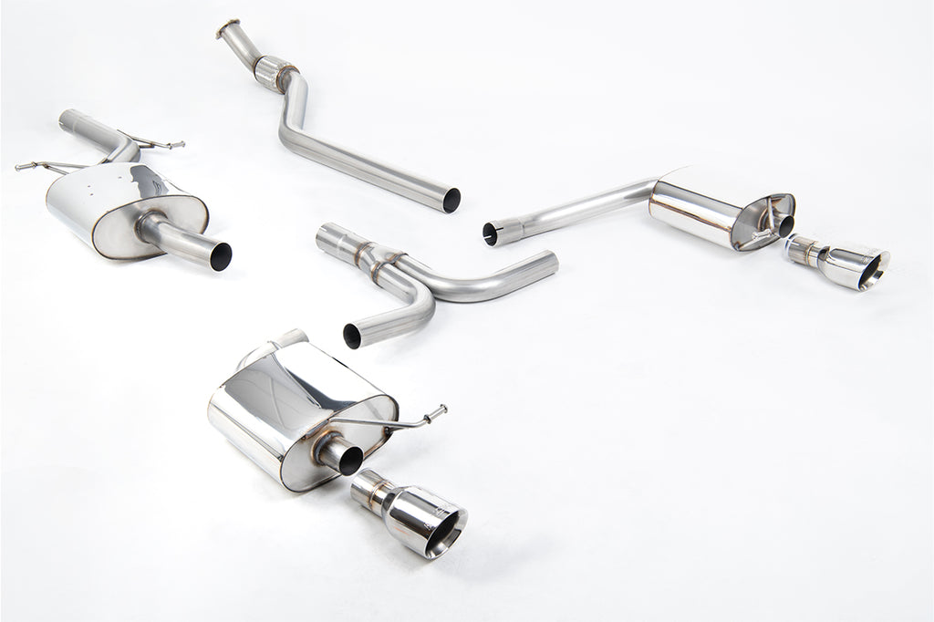Milltek Resonated GPF Back Exhaust for Audi B8 A4 2.0 TFSI, Polished Tips