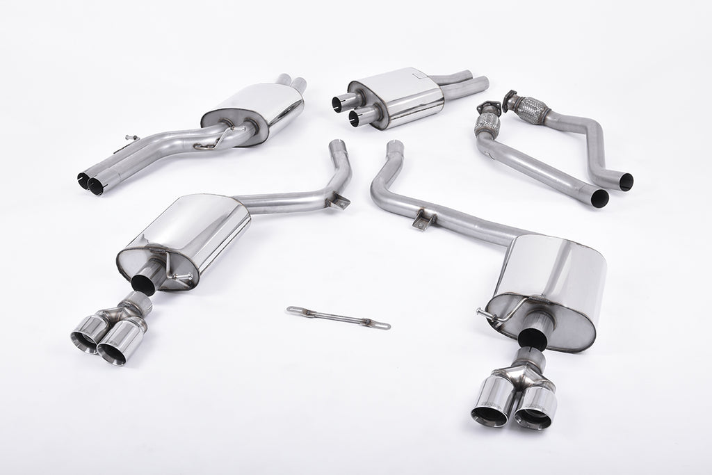 Milltek Resonated Cat-Back Exhaust for Audi B8 S5 3.0 TFSI, Polished Tips
