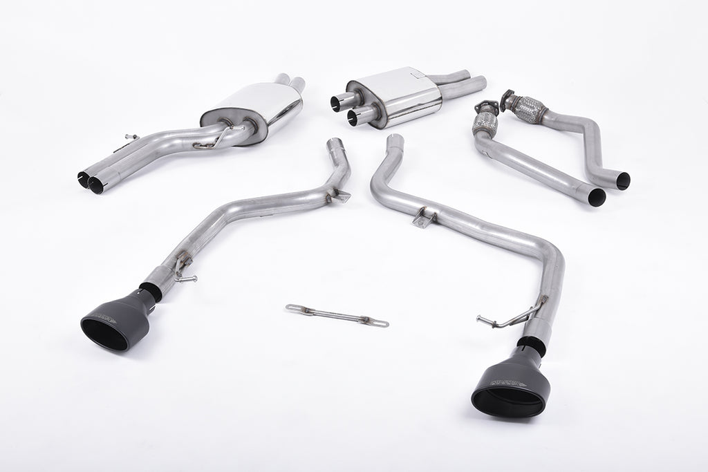 Milltek Race Cat-Back Exhaust for Audi B8 S5 3.0 TFSI, Cerakote Black Tips