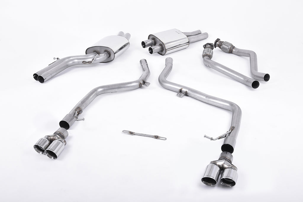 Milltek Race Non-Resonated Cat-Back Exhaust for Audi B8 S5, Polished Tips