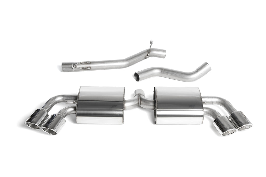 Milltek Non-Resonated Cat-Back Exhaust for Audi TTS MK2, Quad Polished Tips