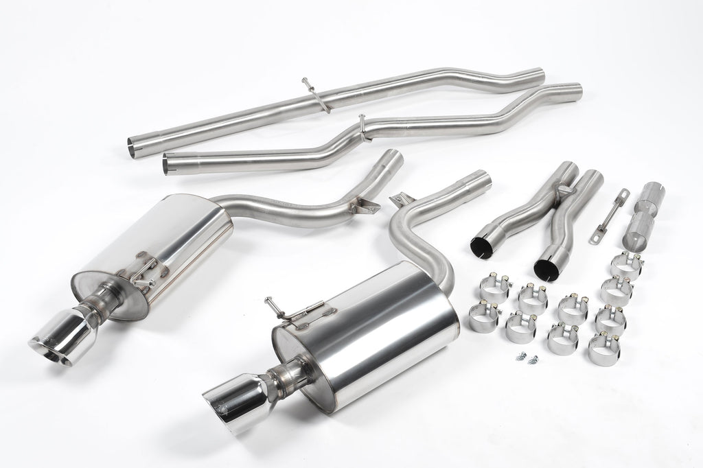 Milltek Non-Resonated Cat-Back Exhaust for Audi B6 S4, Polished Tips