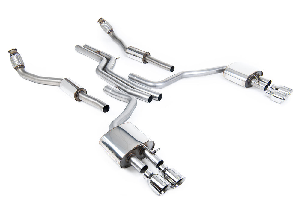 Milltek Non-Resonated Cat-Back Exhaust for Audi C7 S6 S7, Polished Tips