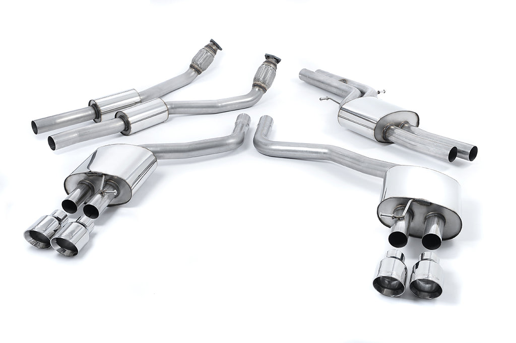 Milltek Resonated Cat-Back Exhaust for Audi C7 S6 S7, Polished Tips