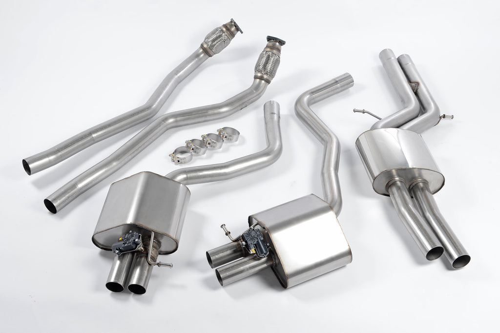 Milltek Resonated Cat-Back Exhaust for Audi C7 RS6 RS7, OE Tips