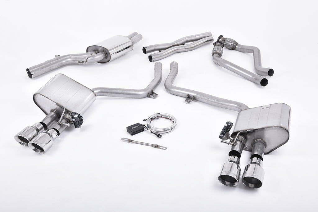 Milltek Valved Cat-Back Exhaust for Audi B8.5 S4 S5, Polished Tips