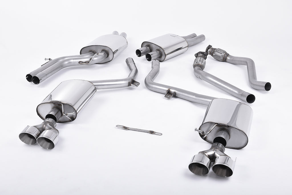 Milltek Resonated Cat-Back Exhaust for Audi B8.5 S5, Polished Tips