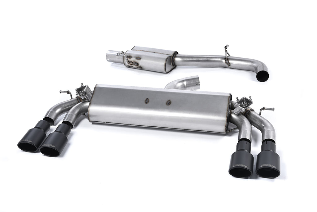 Milltek Resonated Cat-Back Exhaust for Audi S3 8V Sportback, Cerakote Black Tips