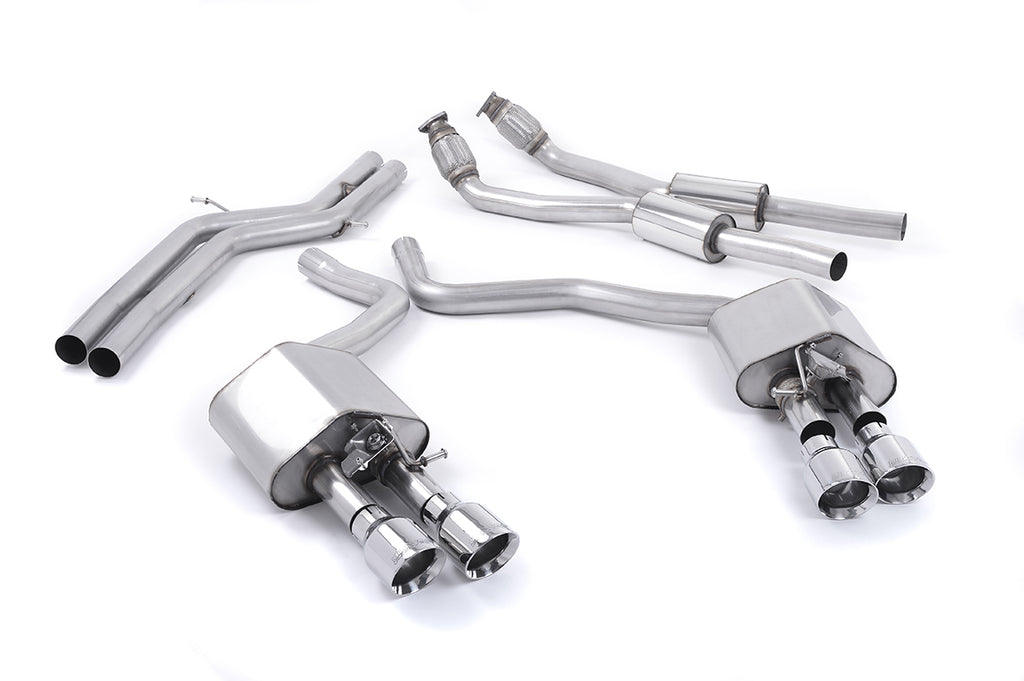 Milltek Valved Non-Resonated Cat-Back Exhaust for Audi C7 S6 S7, Polished Tips